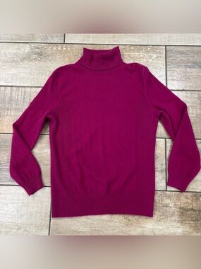 Jones New York Collection 100% Cashmere Turtleneck Sweater Size XL Purple